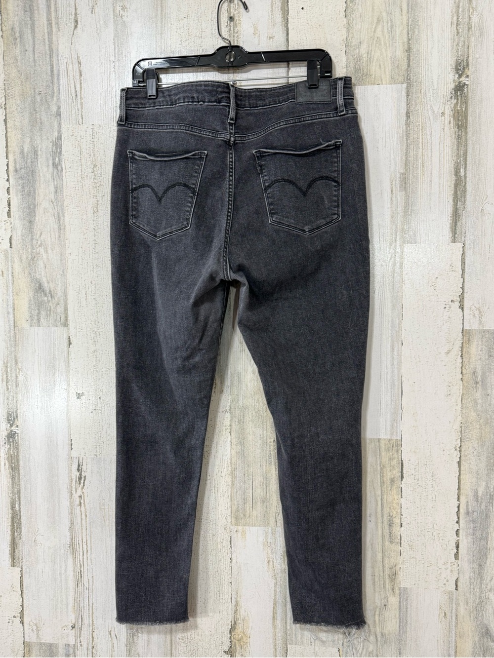 Levi's Black 721 High Rise Skinny Ripped Knee Jeans - Picture 7 of 14